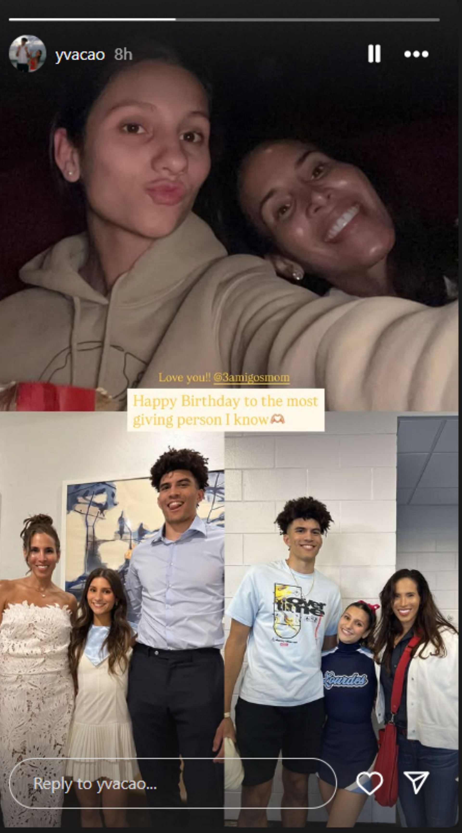 Cameron Boozer's GF, Yva Lauren Cao, shares heartfelt birthday note for Duke signee's mom (Image: Instagram via @yvacao)